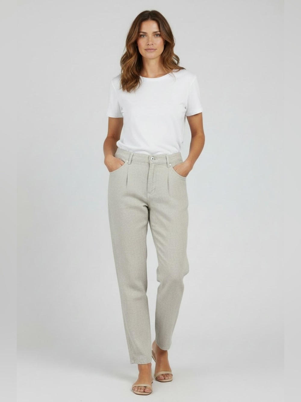Guess•Linen Tapered Leg Trouser Pants